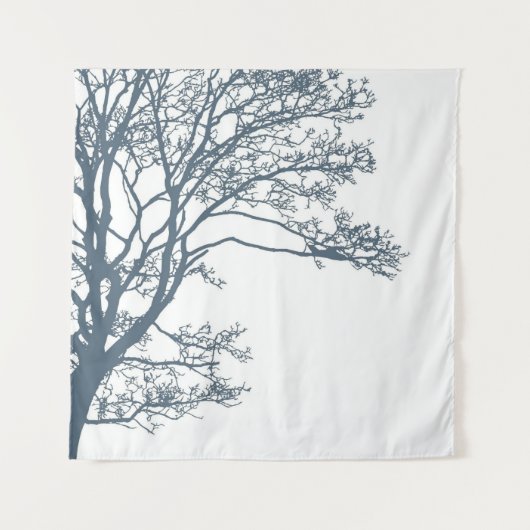 Blauwe Single Tree Boho Wandkleed (Voorkant)