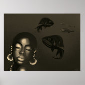 Blauwe Sirene Kunstposter Poster (Voorkant)