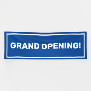 Blauwe sjabloon grand opening business banner