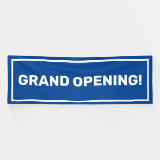 Blauwe sjabloon grand opening business banner