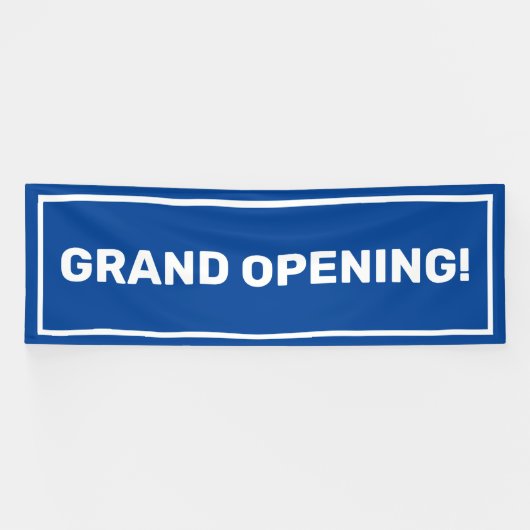 Blauwe sjabloon grand opening business banner (Horizontaal)