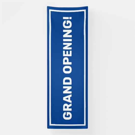 Blauwe sjabloon grand opening business banner (Verticaal)