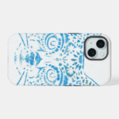 blauwe sjabloon kat iPhone 15 case (Achterkant horizontaal)