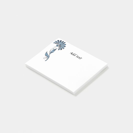 blauwe Sjabloon van de ventilator Post-it® Notes (Schuin)