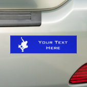 Blauwe skateboarden bumpersticker (Op auto)