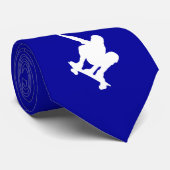 Blauwe skateboarden stropdas (Opgerold)