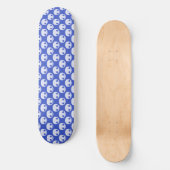 Blauwe Skatedeck met witte Toon Skulls Skateboard (Voorkant)