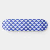 Blauwe Skatedeck met witte Toon Skulls Skateboard (Horizontaal)