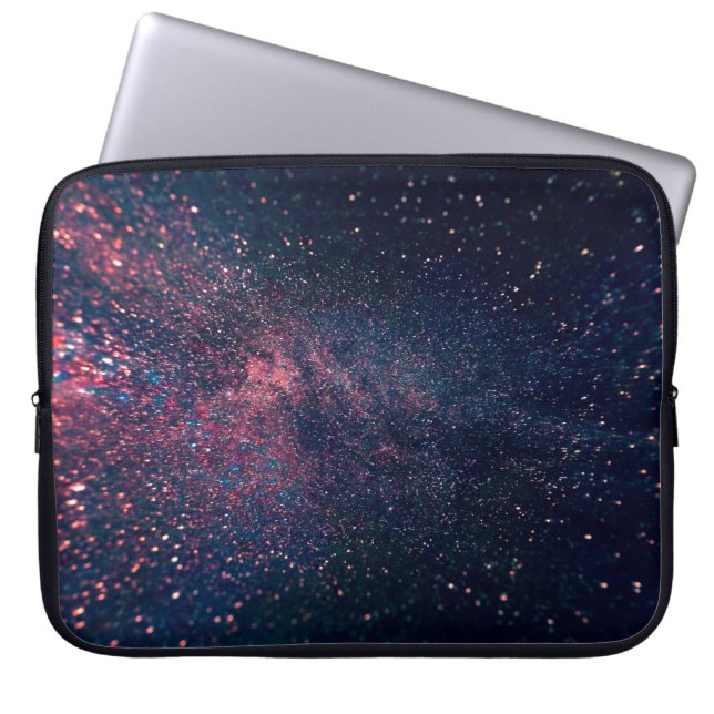 Blauwe skies vol sterren laptop sleeve (Voorkant)
