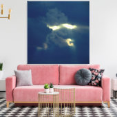 Blauwe skies, wolkengezicht canvas afdruk (Insitu (Woonkamer))