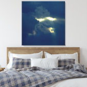 Blauwe skies, wolkengezicht canvas afdruk (Insitu (Slaapkamer))