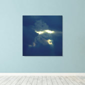 Blauwe skies, wolkengezicht canvas afdruk (Insitu (Houten vloer))