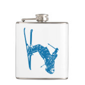 Blauwe Skiloper Heupfles (Voorkant)