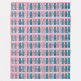 Blauwe ski's op roze deken