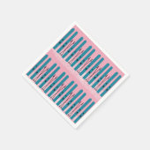 Blauwe ski's op sneeuw & roze achtergrond servet (Hoek)