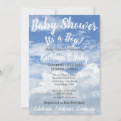 BLAUWE SKY CLOUDS FOTO BABY SHOWER INVITATION KAART (Voorkant)