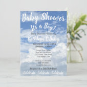 BLAUWE SKY CLOUDS FOTO BABY SHOWER INVITATION KAART (Staand voorkant)