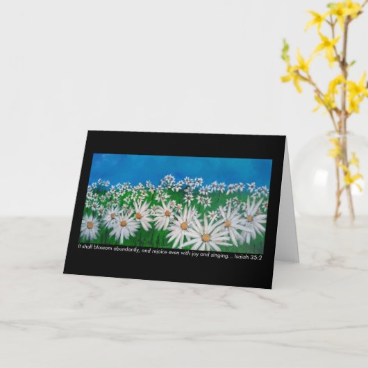 BLAUWE SKY EN DAISIES KAART (Gele Bloem)