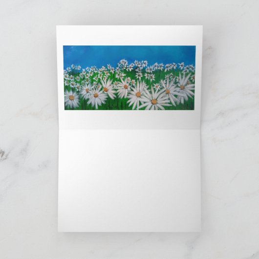 BLAUWE SKY EN DAISIES KAART (Binnen)