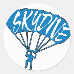 Blauwe skydive jumper stickers