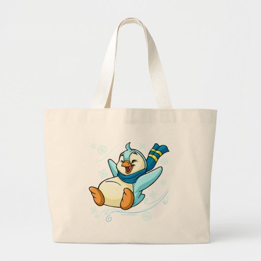 Blauwe sla glijdt over ijs grote tote bag (Voorkant)