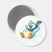 Blauwe sla glijdt over ijs magneet (Voorkant / Achterkant)