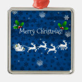 Blauwe Slaap- en rendierkeramisch Ornament van de  (Voorkant)