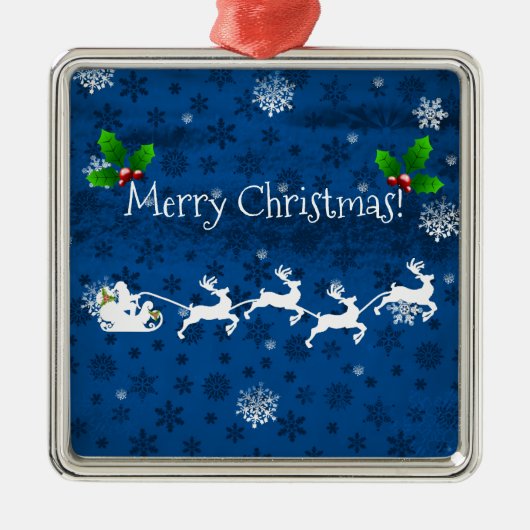 Blauwe Slaap- en rendierkeramisch Ornament van de  (Voorkant)