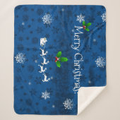 Blauwe Slaap- en rendiersherrpa Blanket van de Ker Sherpa Deken (Voorkant)