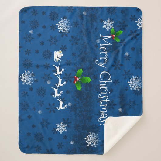 Blauwe Slaap- en rendiersherrpa Blanket van de Ker Sherpa Deken (Voorkant)