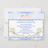 Blauwe Slaapende Engel Babyschoenen Kaart (Voorkant)