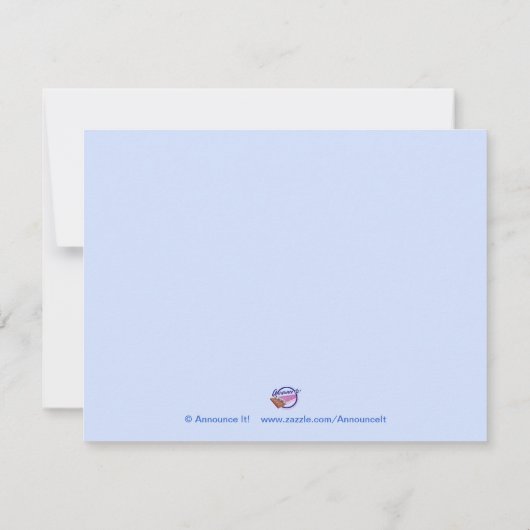 Blauwe Slaapende Engel Babyschoenen Kaart (Achterkant)