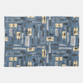 Blauwe slagersmessen theedoek (Horizontaal)