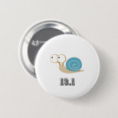 Blauwe slak 13.1 (halve marathon) ronde button 5,7 cm (Voorkant /achterkant)