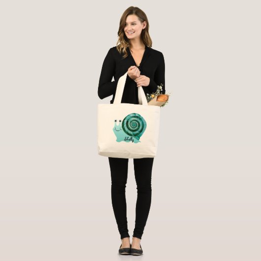 Blauwe slak grote tote bag (Voorkant (model))