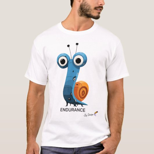 Blauwe slak | UITHOUDINGSVERMOGEN - by design | Un T-shirt (Voorkant)