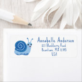 Blauwe Slakkenpost Personaliseer Label (Insitu)