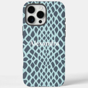 Blauwe slang afdrukken iPhone 16 pro max hoesje