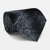 Blauwe slang afdrukken stropdas (Opgerold)