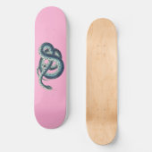 blauwe slang illustratie roze persoonlijk skateboard (Voorkant)