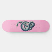 blauwe slang illustratie roze persoonlijk skateboard (Horizontaal)