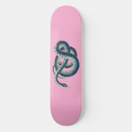  blauwe slang illustratie roze persoonlijk skateboard