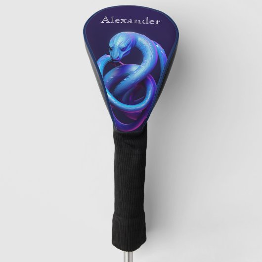 Blauwe Slang Met Je Naam Golfheadcover (Voorkant)
