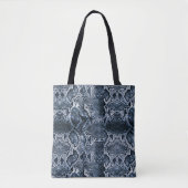 Blauwe slang tote bag (Voorkant)