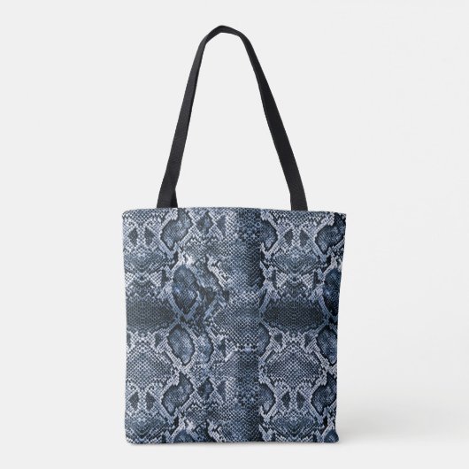 Blauwe slang tote bag (Achterkant)