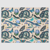 Blauwe slangen vogels en vlinderontbinding tissuepapier (Voorkant)