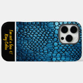 Blauwe slangenhuid patroon in zacht licht Case-Mate iPhone case (Achterkant (horizontaal))