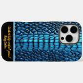 Blauwe slangenhuid schijnt in het licht Case-Mate iPhone case (Achterkant (horizontaal))