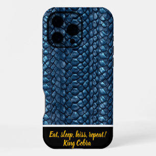Blauwe slangenhuiden glanzen in zonlicht iPhone 16 pro max hoesje