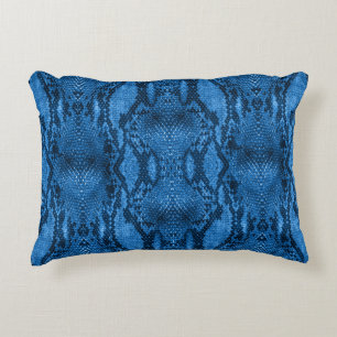 Blauwe Slangenhuidprint Accent Kussen